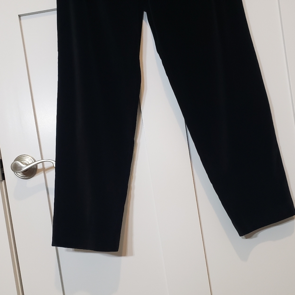 Talbots Vintage Velour Hi Rise Pants Black Size 12 Stretch Pleated - Picture 4 of 14